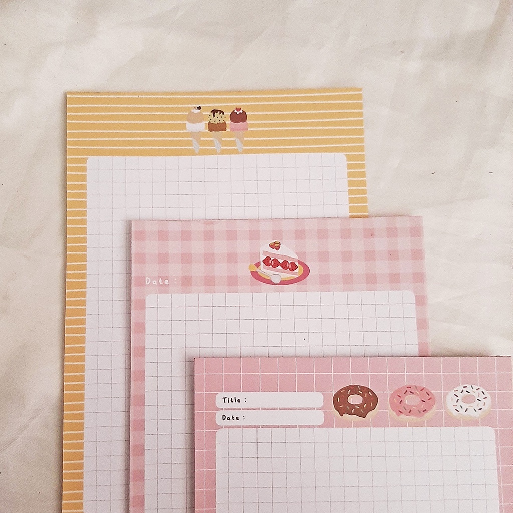 Jual [Artopia] PIPE RICI Daily Snack Ice Cream Memopad / Memo Pad ...