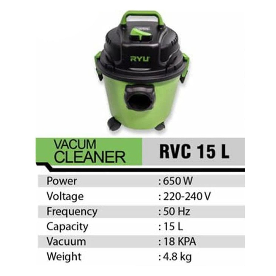 Jual Ryu Vacuum Cleaner RVC 15 L Penyedot Debu RVC15 Vacuum Wet and Dry ...