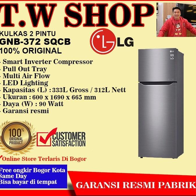 Jual Kulkas LG 2 Pintu Smart Inverter GN B372SQCB/ GNB 372 SQCB No ...