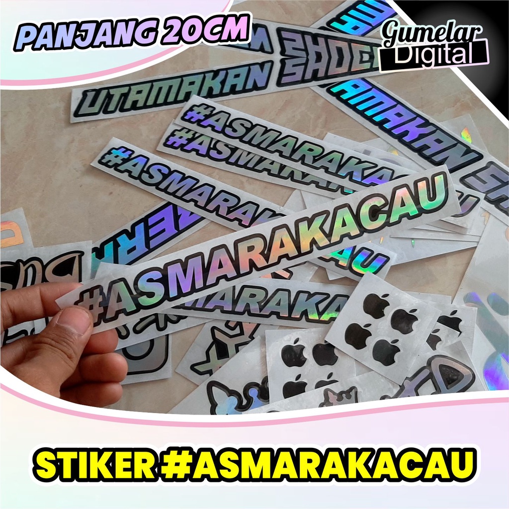 Jual STIKER #ASMARAKACAU - KUSTOM HOLOGRAM CUTTING | Shopee Indonesia