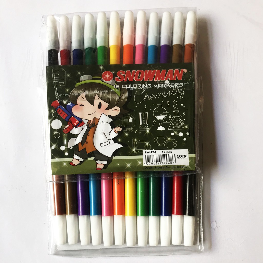 Jual Spidol SNOWMAN 12 Coloring Markers | Shopee Indonesia