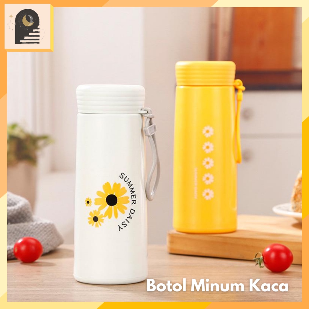 Jual Either Id Botol Kaca Tumbler Unik Motif Sunflower Ml My