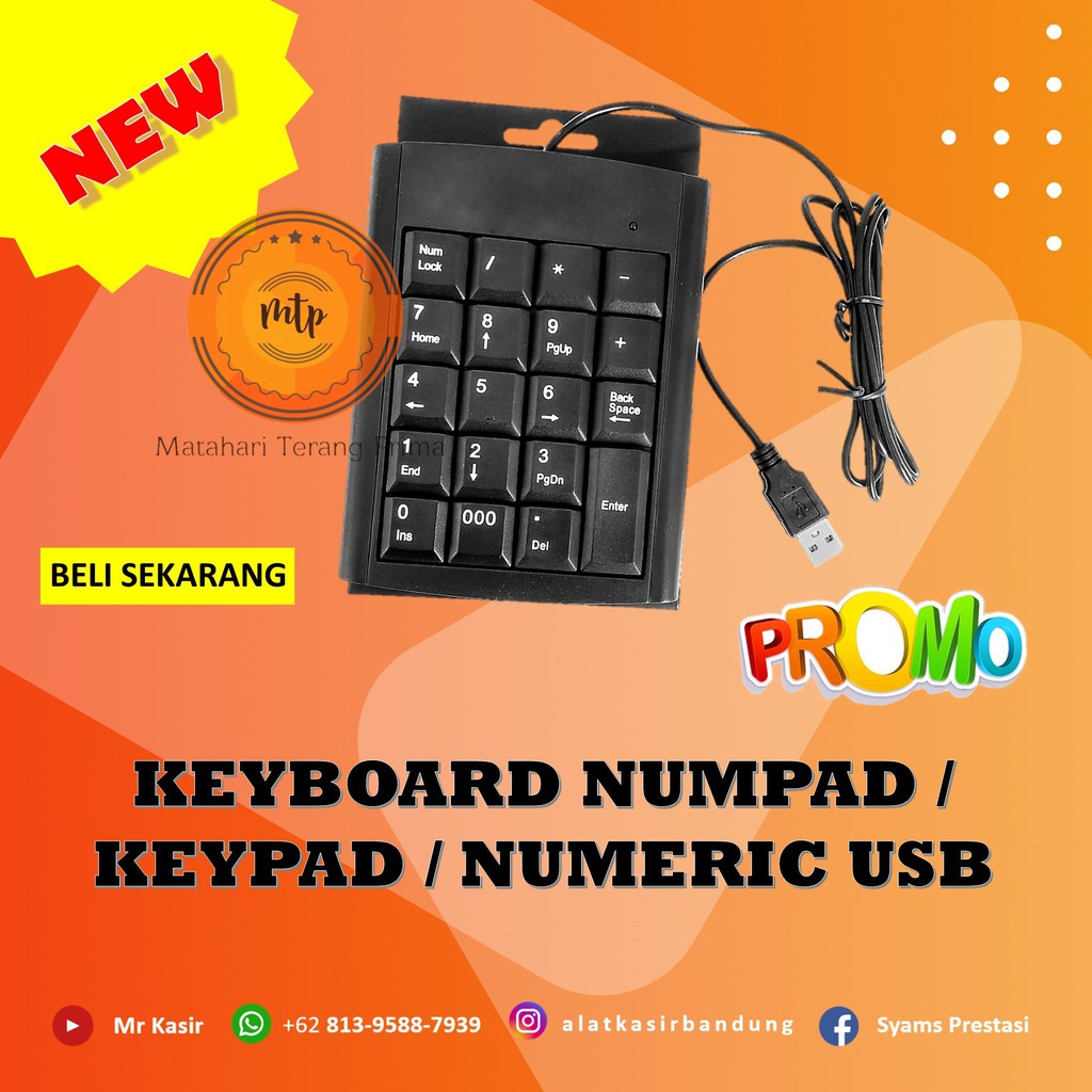 Jual TERBARU KEYBOARD NUMPAD / KEYPAD / NUMERIC USB - HITAM TERLARIS ...