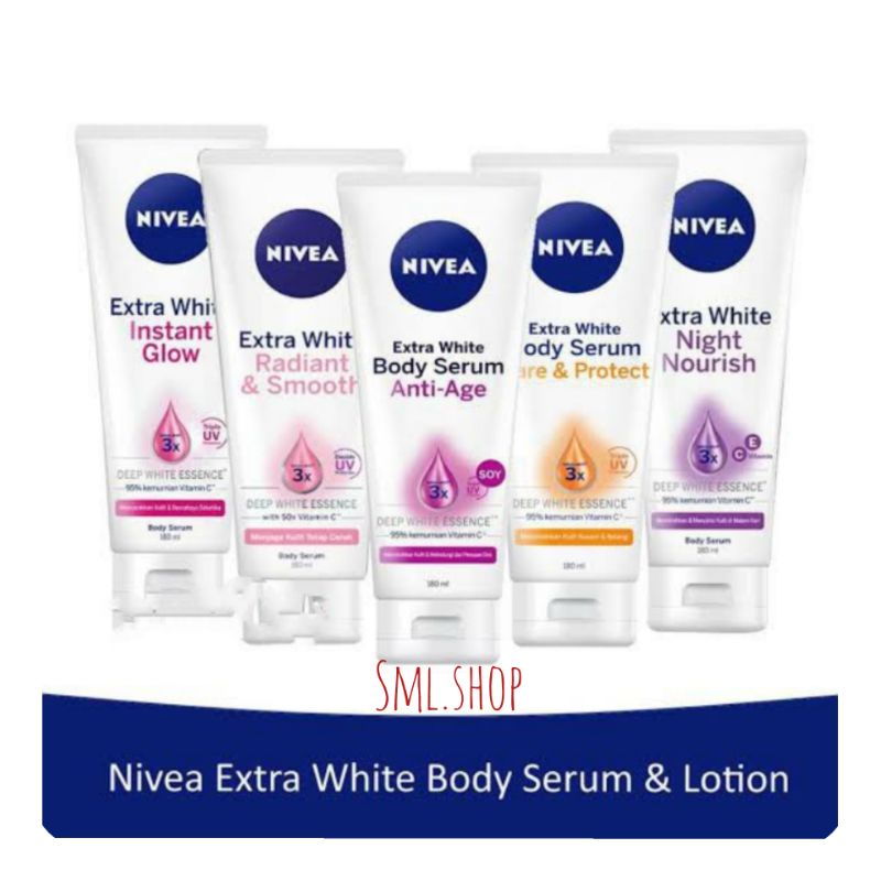 Jual Nivea Body Serum Extra White 180 Ml Night Nourish Body Care