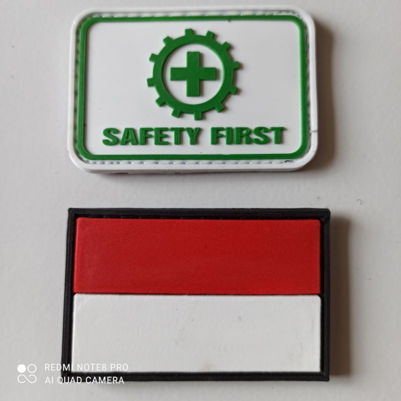 Jual Patch Rubber Logo Safety First Kotakk3 And Bendera Merah Putih Indonesiatempelan Emblem