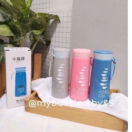 Jual Botol ocean fish kaca,tumbler ocean fish kaca + box bawaan,botol ...