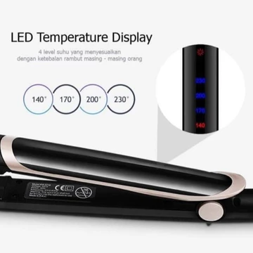 KEMEI KM 2219 Catokan Rambut 2in1 Digital Far Infrared Hair Straightener Irons Flat Styling Tool