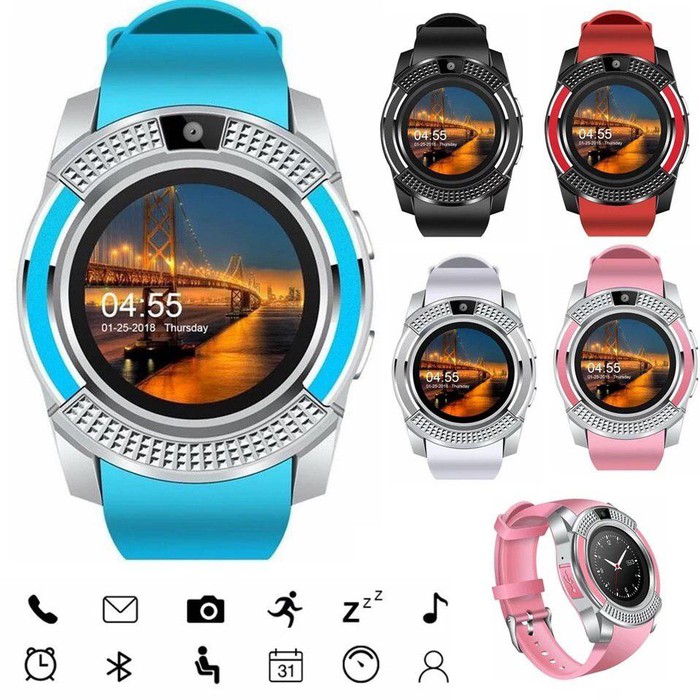 Jual Terlaris Smartwatch V8 Smart Watch V8 Bluetooth Sim Card Memory Whatsapp Original Shopee Indonesia