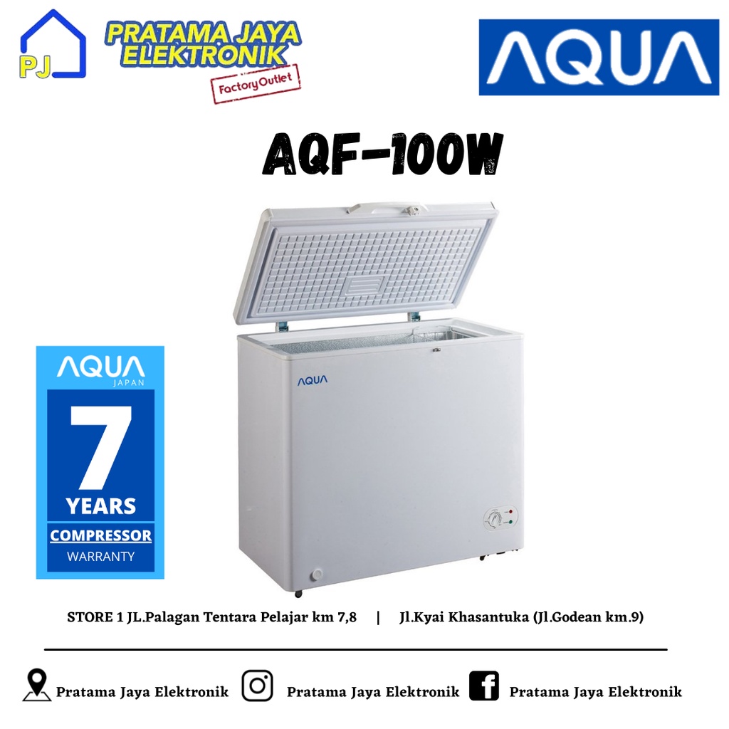 Jual CHEST FREEZER / FREEZER BOX AQUA JAPAN AQF100W Shopee Indonesia