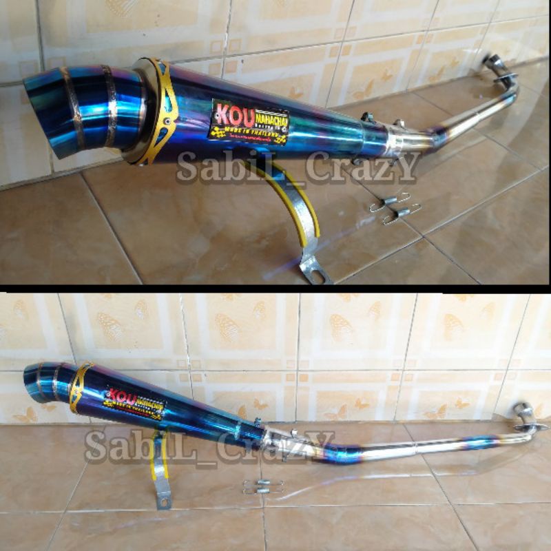 Jual Knalpot Racing KOU Mahachai bluemoon Jupiter Supra Revo Vega Smash