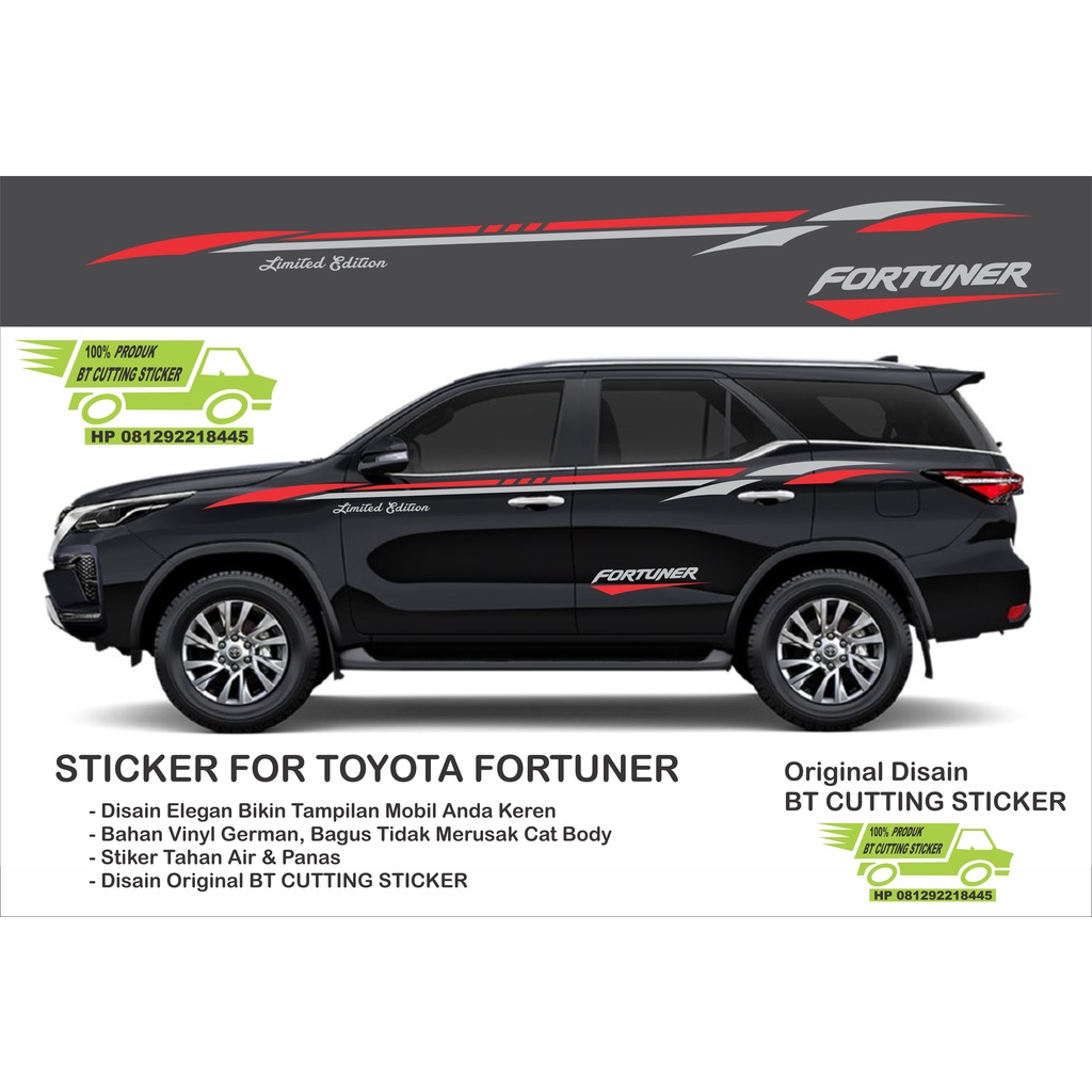 Jual BT sticker toyota fortuner 2015 - 2020 sticker mobil toyota