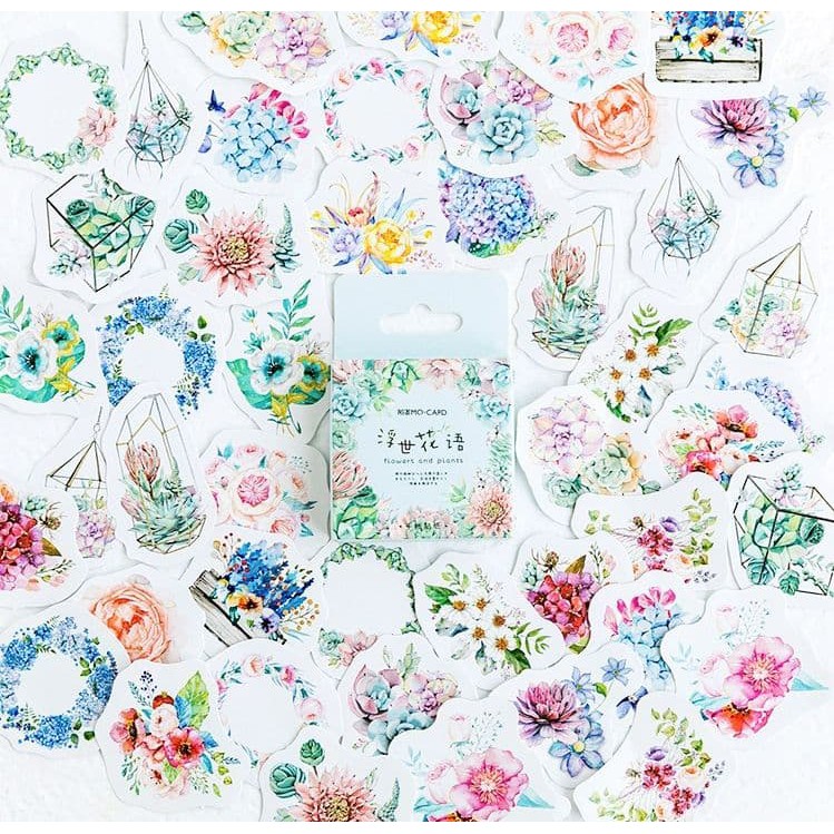 Jual Label Stickers - Flower and Plant (46pcs) | Shopee Indonesia