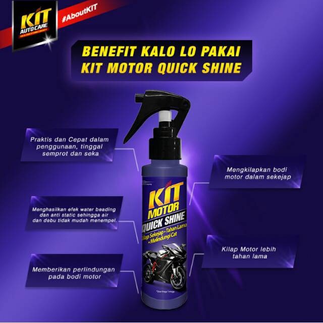 Jual KIT Motor Quick Shine Pump spray pengkilap cat body motor 100ml