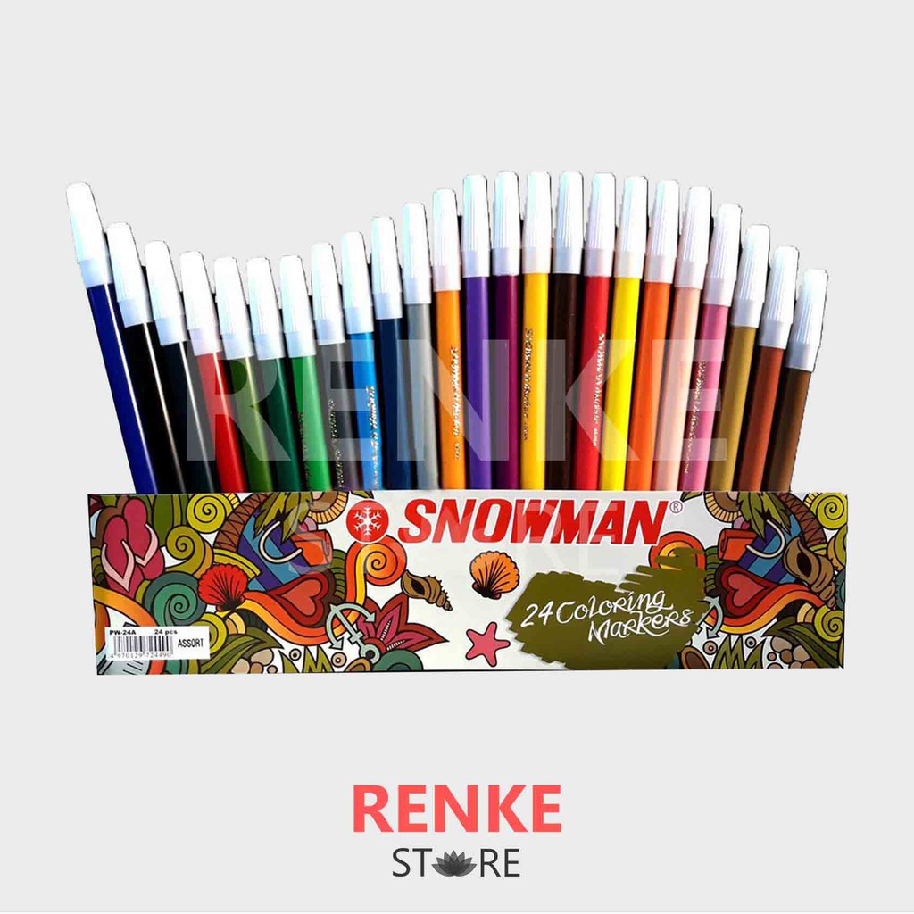 Jual Spidol Snowman 24 Warna Coloring Marker PW24A Shopee Indonesia