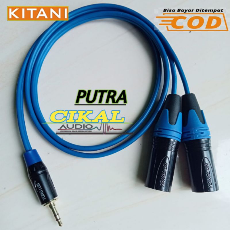 Jual kabel konektor audio dari hp/hape/laptop ke Mixer Jack aux3.5mm to