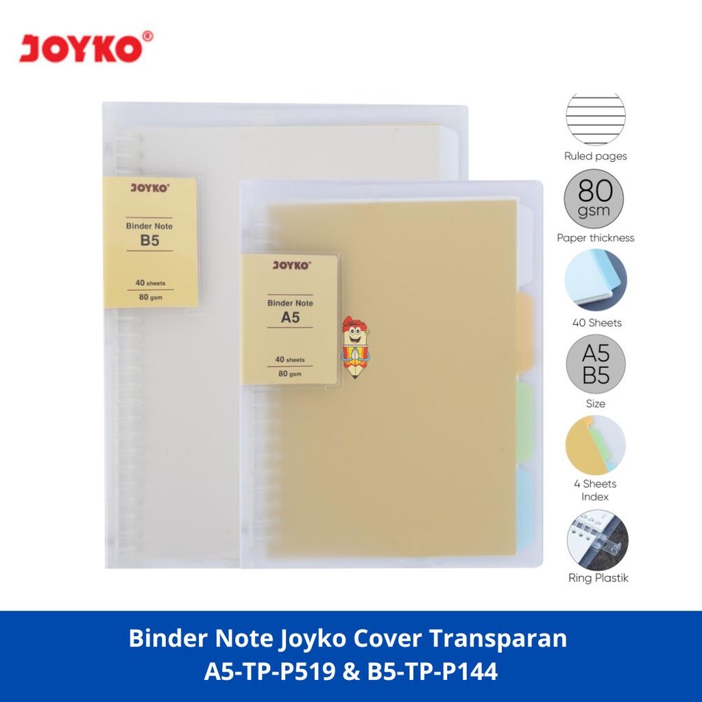 Jual Binder Note Joyko / Buku Tulis Binder Cover Transparan | Shopee ...