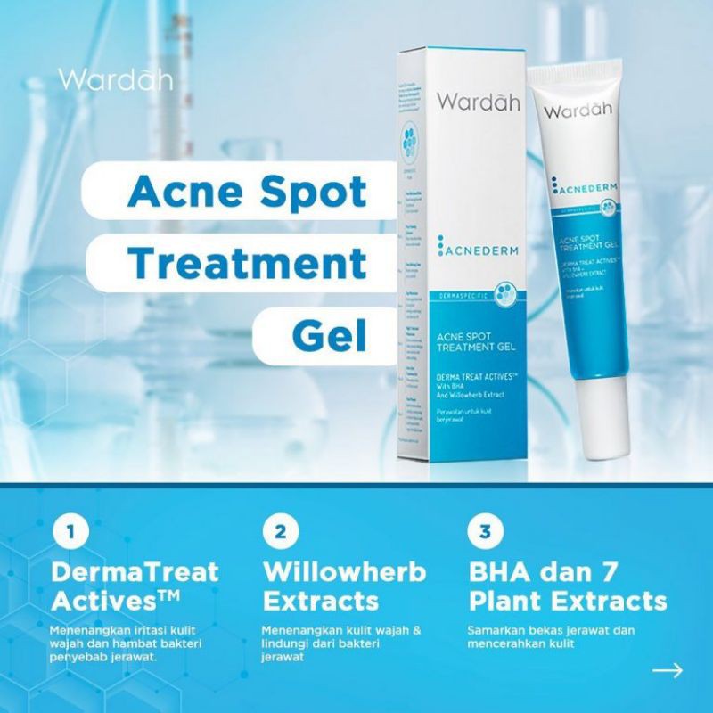 Jual Wardah Acnederm Acne Spot Treatment Gel 15 mL | Shopee Indonesia