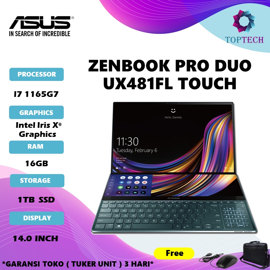 Jual Laptop Asus Zenbook Pro Duo Ux481fl Touch I7 10510 Ram 16gb 1tb Ssd Mx250 2gb Shopee 0508