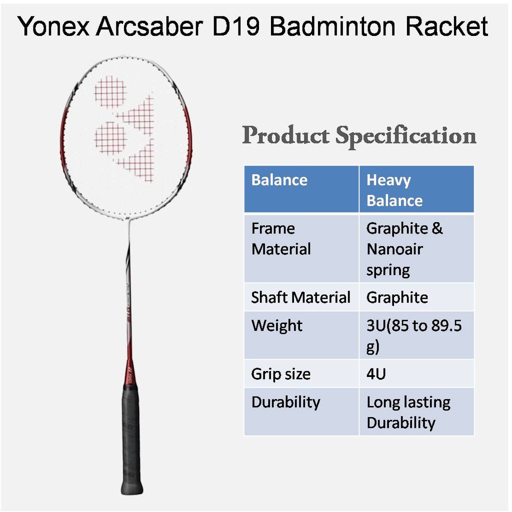 Raket Badminton Yonex Arcsaber D19 ! 100% Original Yonex Sunrise !