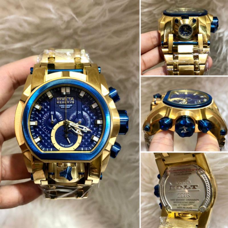 Jual Jam Tangan Pria Invicta Dual time Rantai stainless steel | Shopee ...