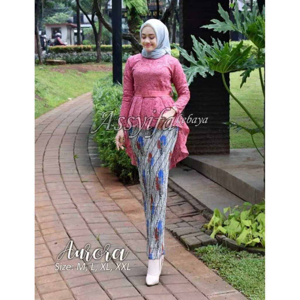 Setelan Kebaya Modern Hijab Remaja Style Modis Cantik Brokat/Setelan kebaya  wanita rok prisket