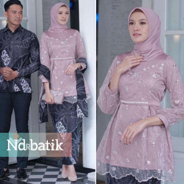 Jual Sudah Ready Kebaya Arunika Couple Modern Wisuda Lamaran Tunangan Baju Kebaya Batik Couple