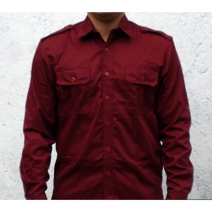 Jual Kemeja Custom Dan Seragam Pdl Maroon Baju Seragam Dinas Kantor Pdl Pdh Bordir Shopee