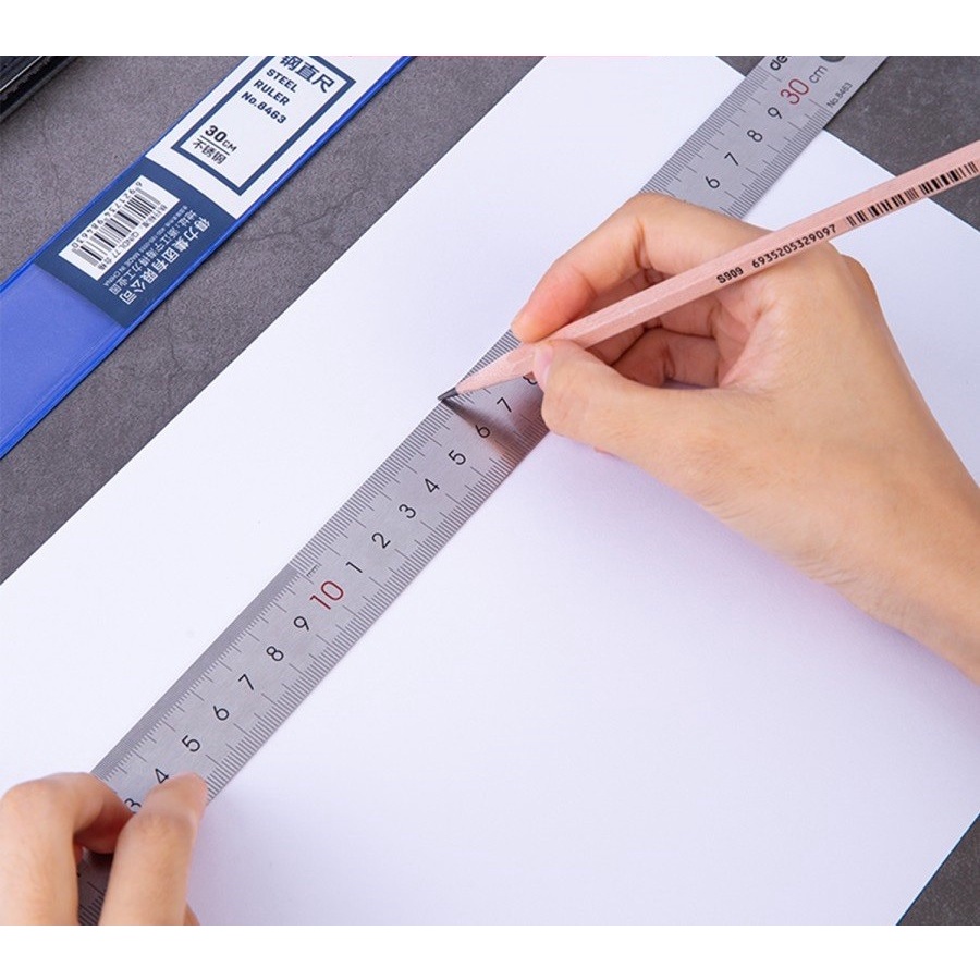 Jual Deli | Penggaris Metal (Steel Ruler) | 15 cm - 50 cm | 846X ...