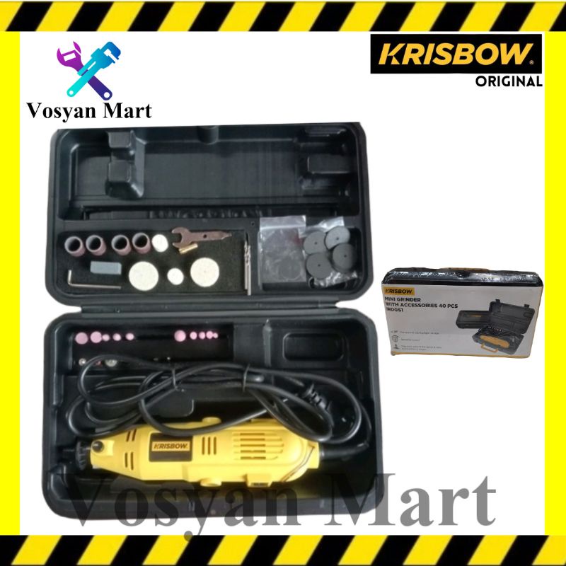 Jual Krisbow Mini Grinder dengan Accesories 40Pcs Mini Drill Krisbow