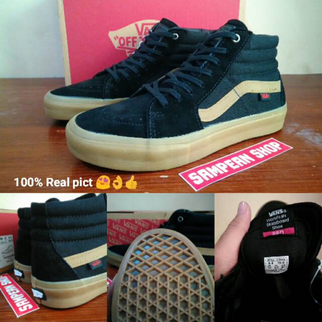 vans sk8 hi thrasher black gum