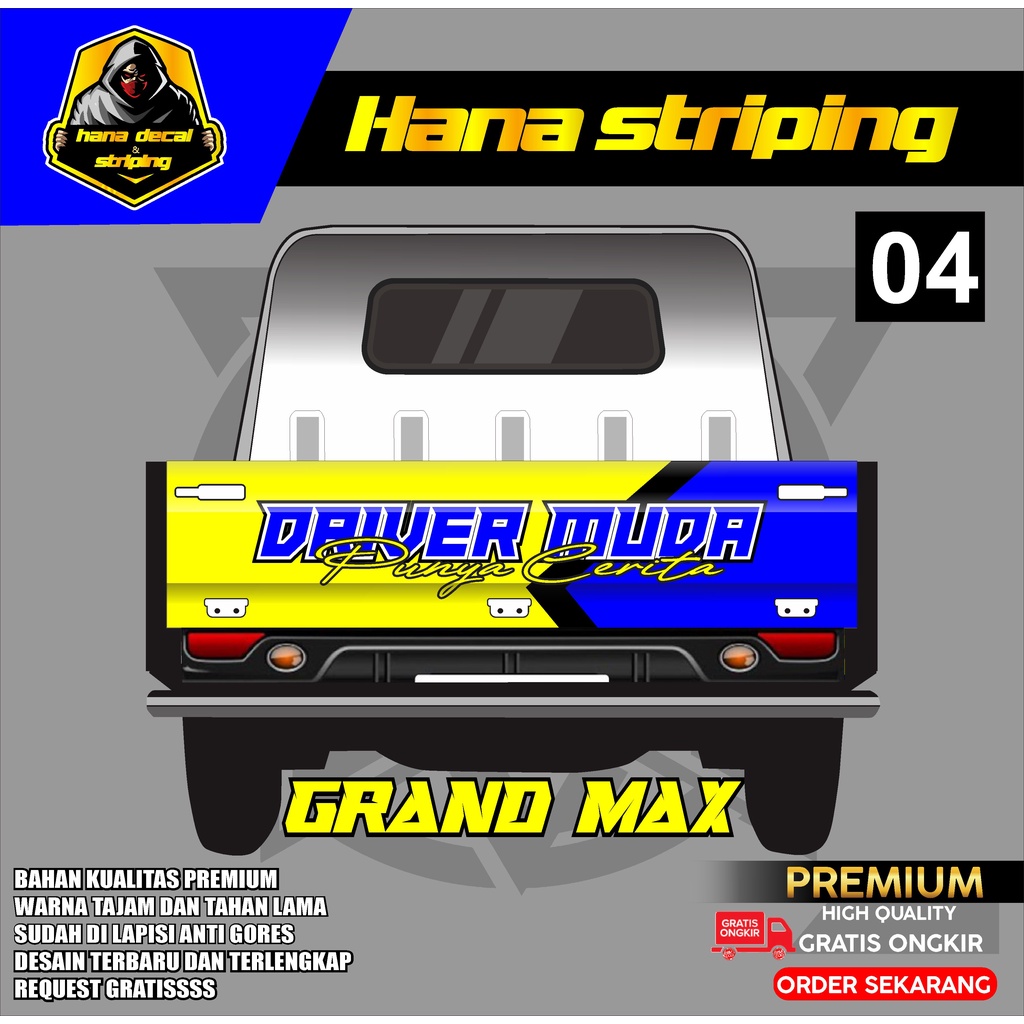 Jual STICKER BAK BELAKANG GRAND MAX / DECAL STICKER MOBIL GRAND MAX ...