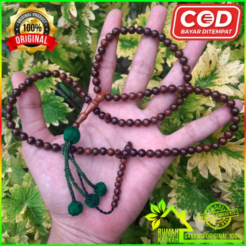 Jual Tasbih Kayu Kokka Kaukah Kaokah Rumbai ijo Bulat 99 Butir Asli 100 ...