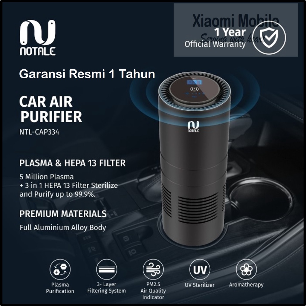 Jual Notale Portable Car Air Purifier Hepa Plasma Uvc Garansi Resmi