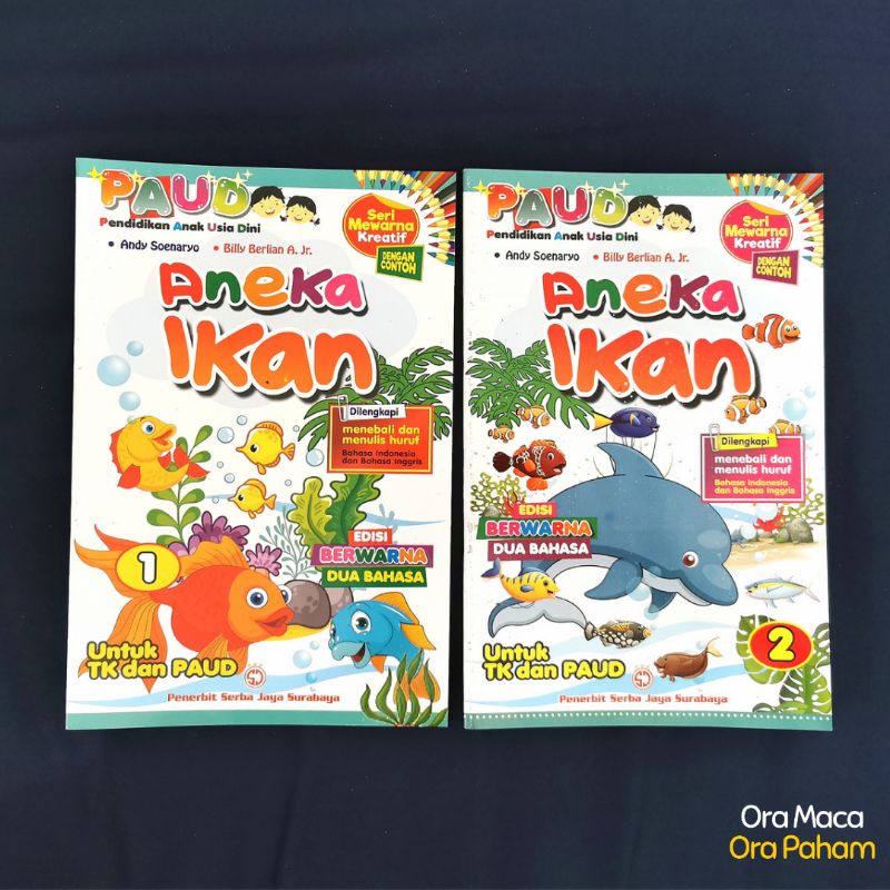 Jual Buku TK Mewarnai Aneka Ikan Dilengkapi Menebali & Menulis Huruf ...