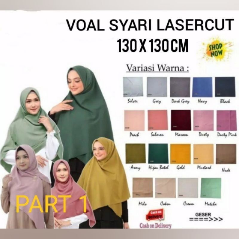 Jual Jilbab Segiempat Voal Miracle Umama Syari 130 X 130 Metal Logo Jumbo Polos Part 1 Shopee 2904