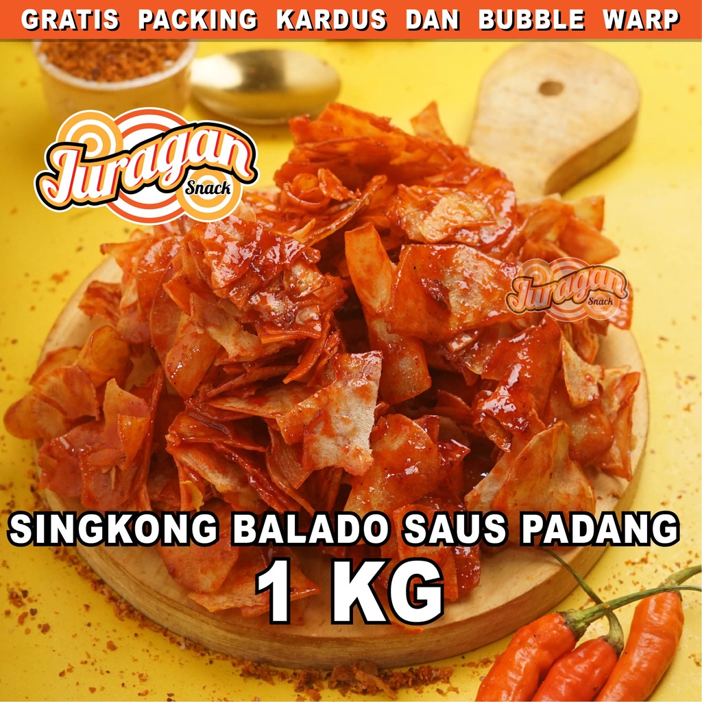 Jual Keripik Singkong Balado Saos Padang 1 Kg Snack Kiloan Makanan