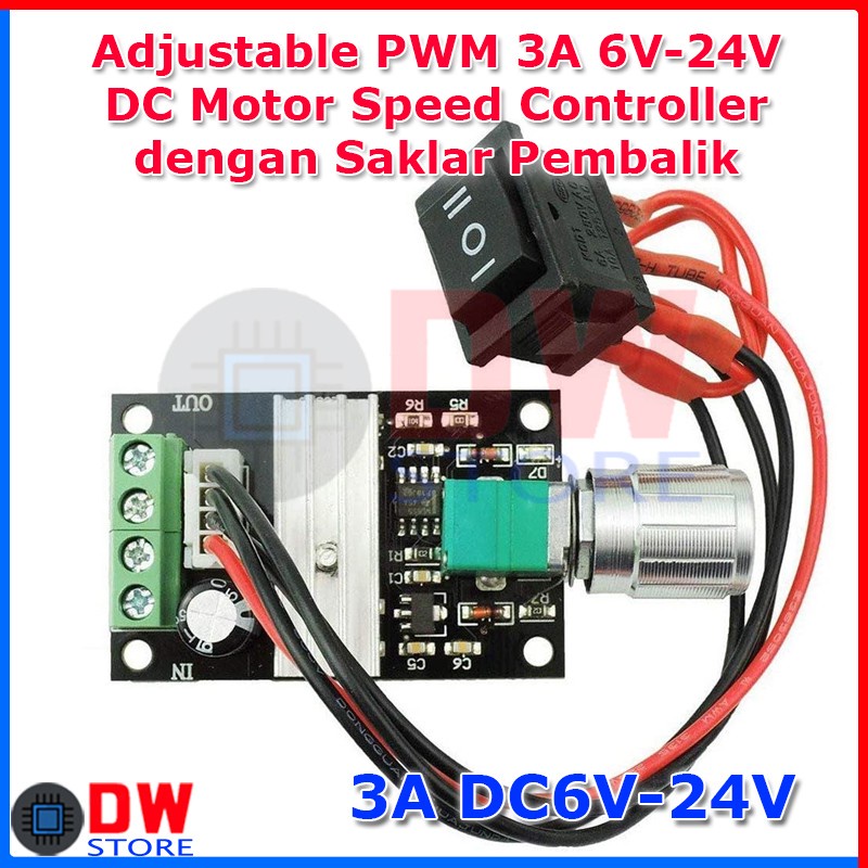 Jual PWM DC 3A Speed Motor Dinamo Controller Saklar Pembalik Arah 6V ...