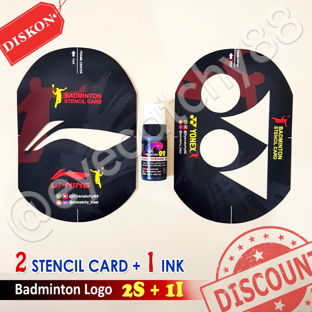 Jual Cetakan Raket Badminton/ Badminton Stencil card/ badminton logo ...