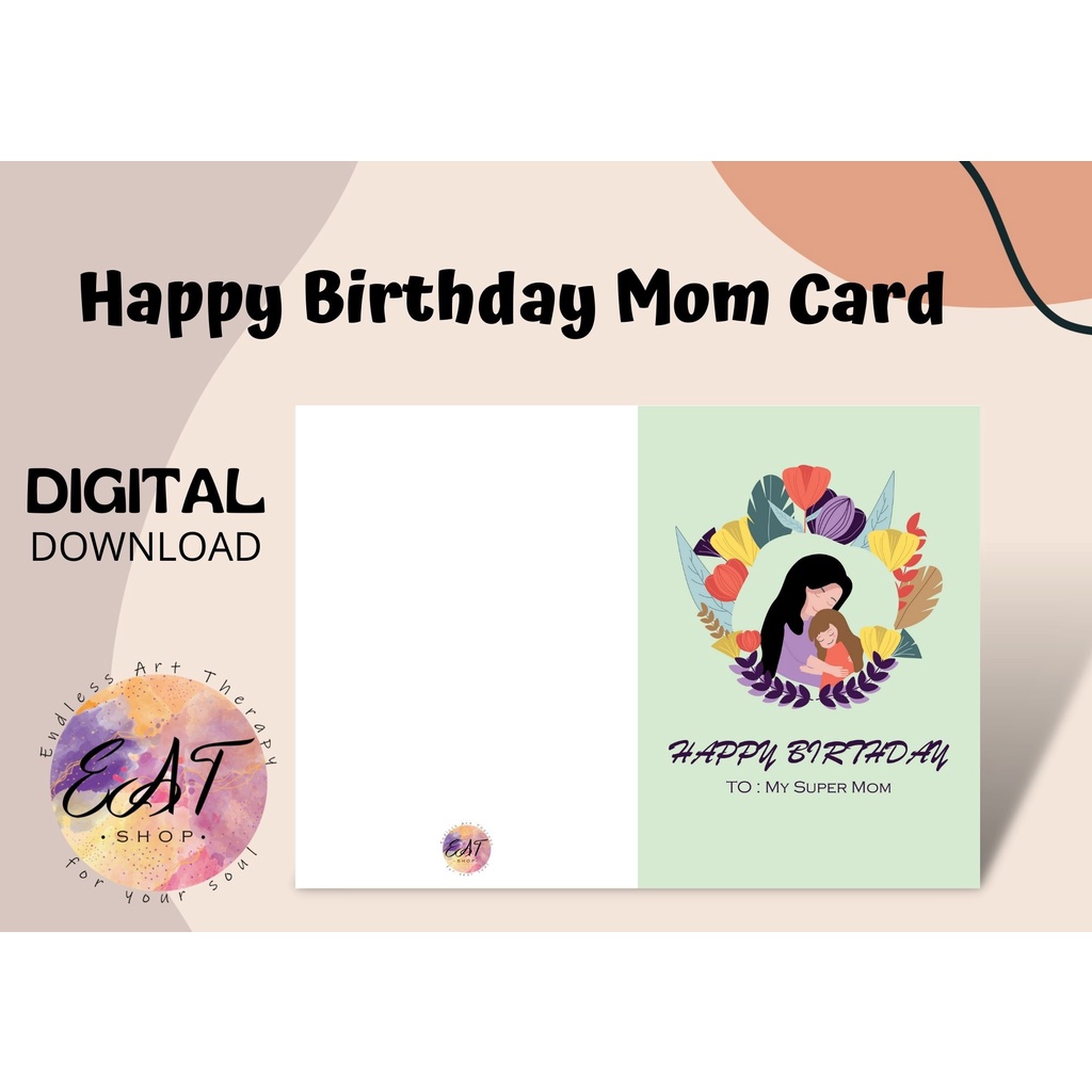 Jual Aesthetic Happy Birthday Mother Card Kartu Ucapan Ulang Tahun Untuk Ibu Aestetik Digital