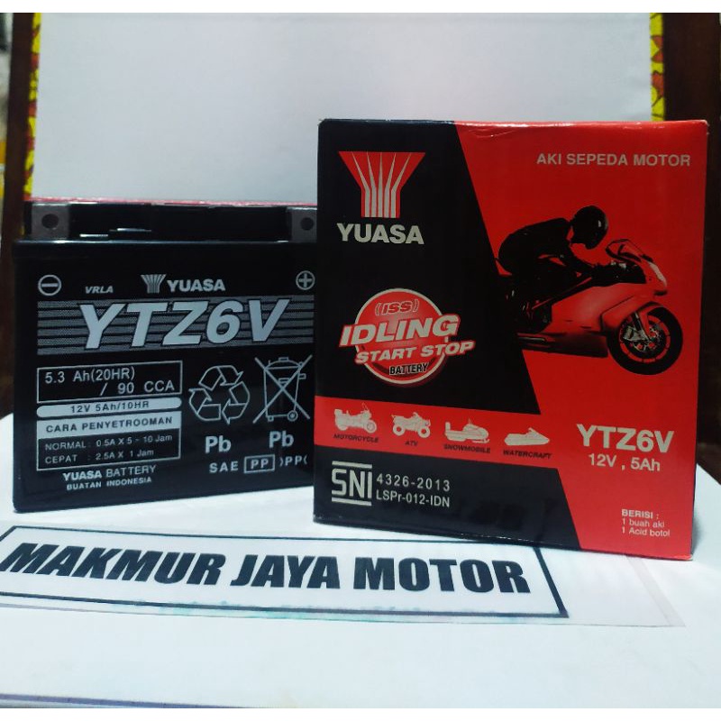 Jual AKI KERING YTZ6V YUASA AKI MOTOR SATRIA FU 150 VARIO 125 VARIO 150