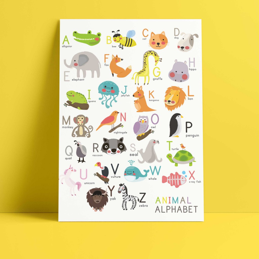 Jual Poster For Kids Learning Animal Alphabet Series - Poster Belajar ...