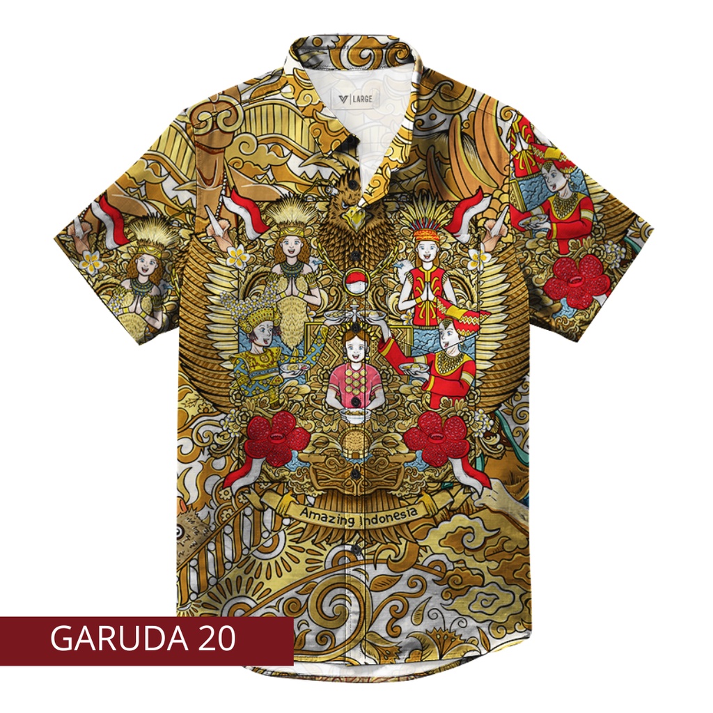 Jual Kemeja Garuda Lengan Pendek Pria - Garuda 20 | Shopee Indonesia