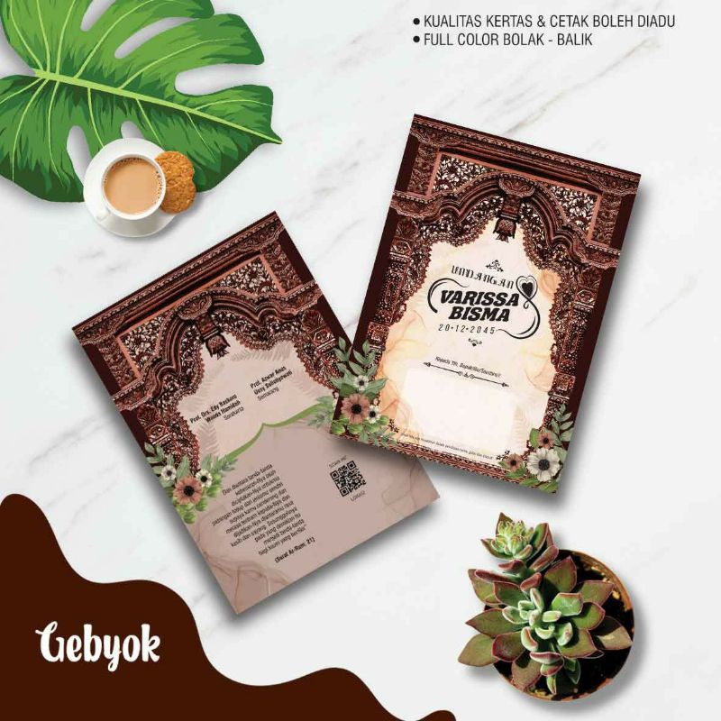 Jual Undangan pernikahan /wedding invitation murah jawa gebyok wayang