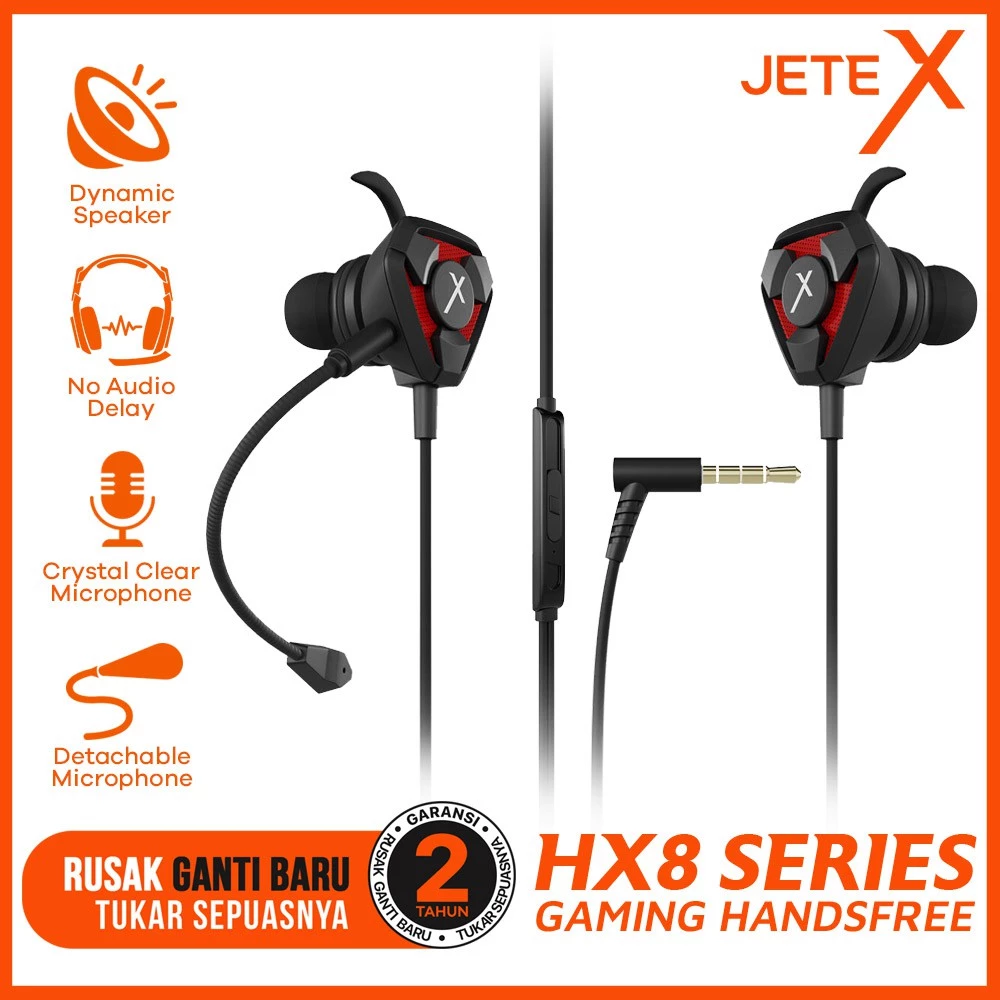 Headset Gaming Mic Earphone Gaming JETEX HX8 - Garansi 2 Tahun