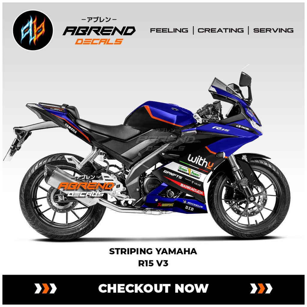Jual Striping Yamaha R15 V3 Rnf Withu / Stiker Motor R15 V3 / Stock ...