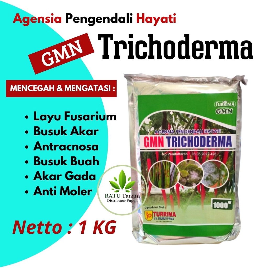 Jual Pupuk Trichoderma 1kg Fungisida Tricoderma Cegah Layu Fusarium Untuk Busuk Akar Batang 