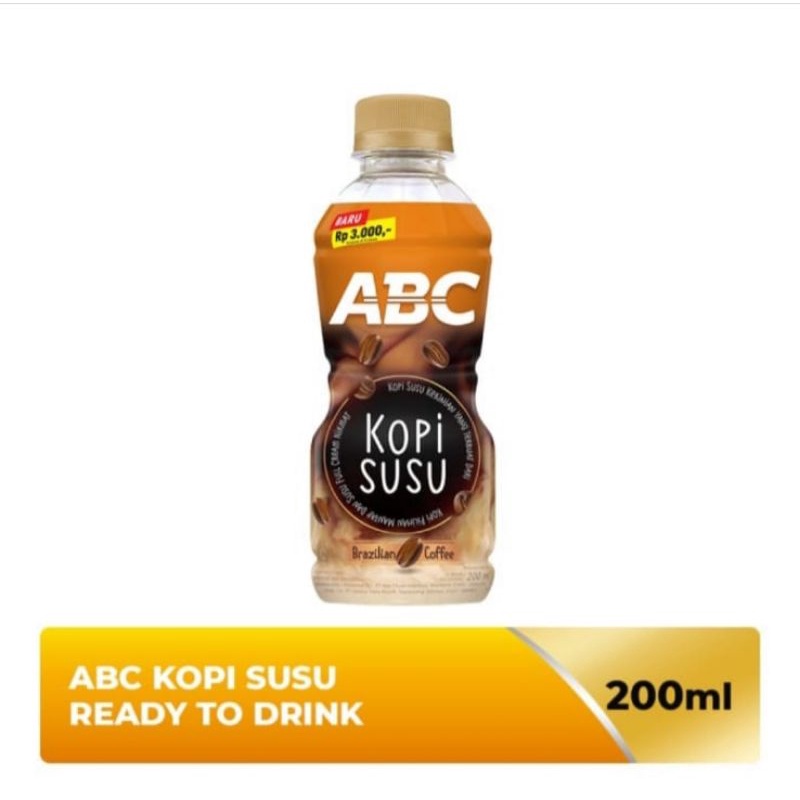 Jual Kopi ABC Botol Coffee 200ml Cair Ready to Drink RTD KOPI SUSU 200 ...