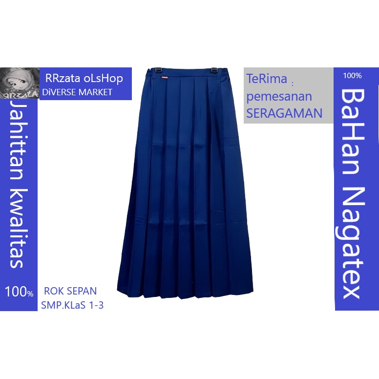 Jual Rok Biru Panjang Rempel Smp Shopee Indonesia