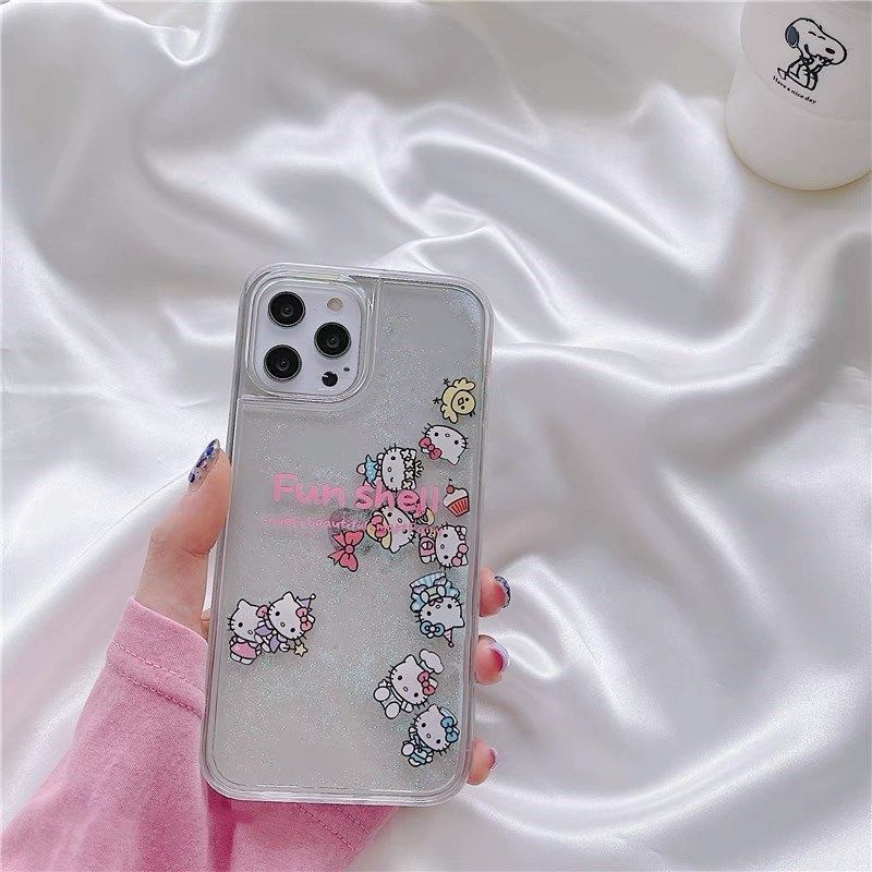 Jual Hello Kitty Casing Air Glitter water Iphone 7 8 7+ 8+ X Xr Xs Max ...