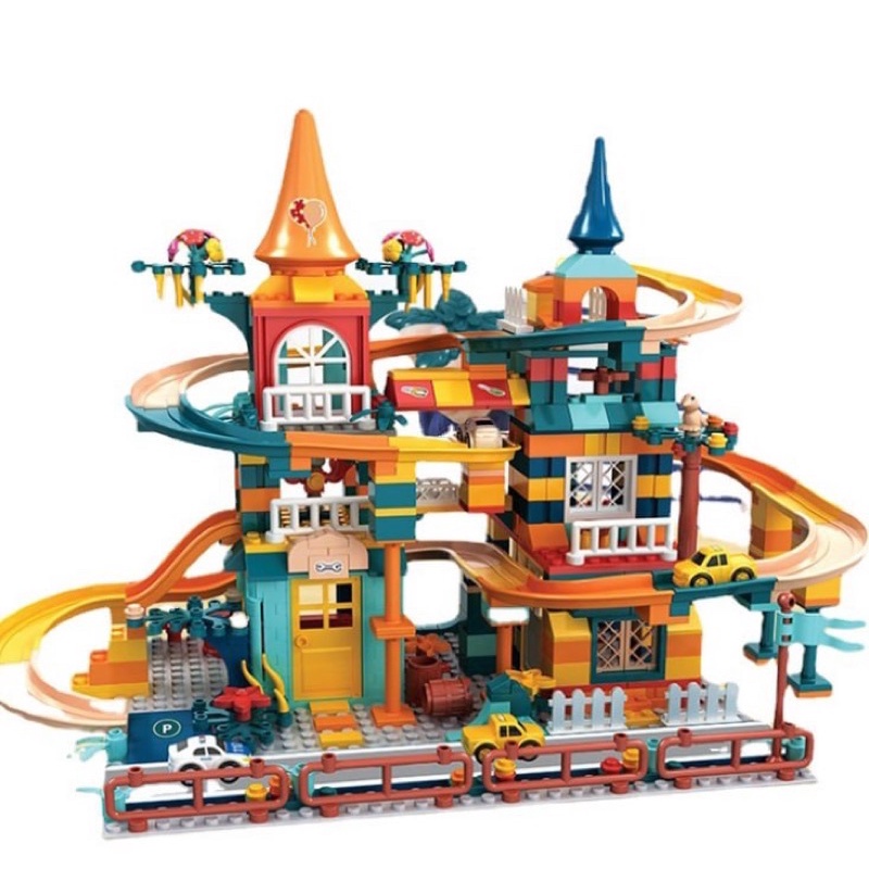 Jual TRACK BUILDING BLOCKS / MAINAN BLOCK LEGO MEMBANGUN RUMAH CASTLE ...